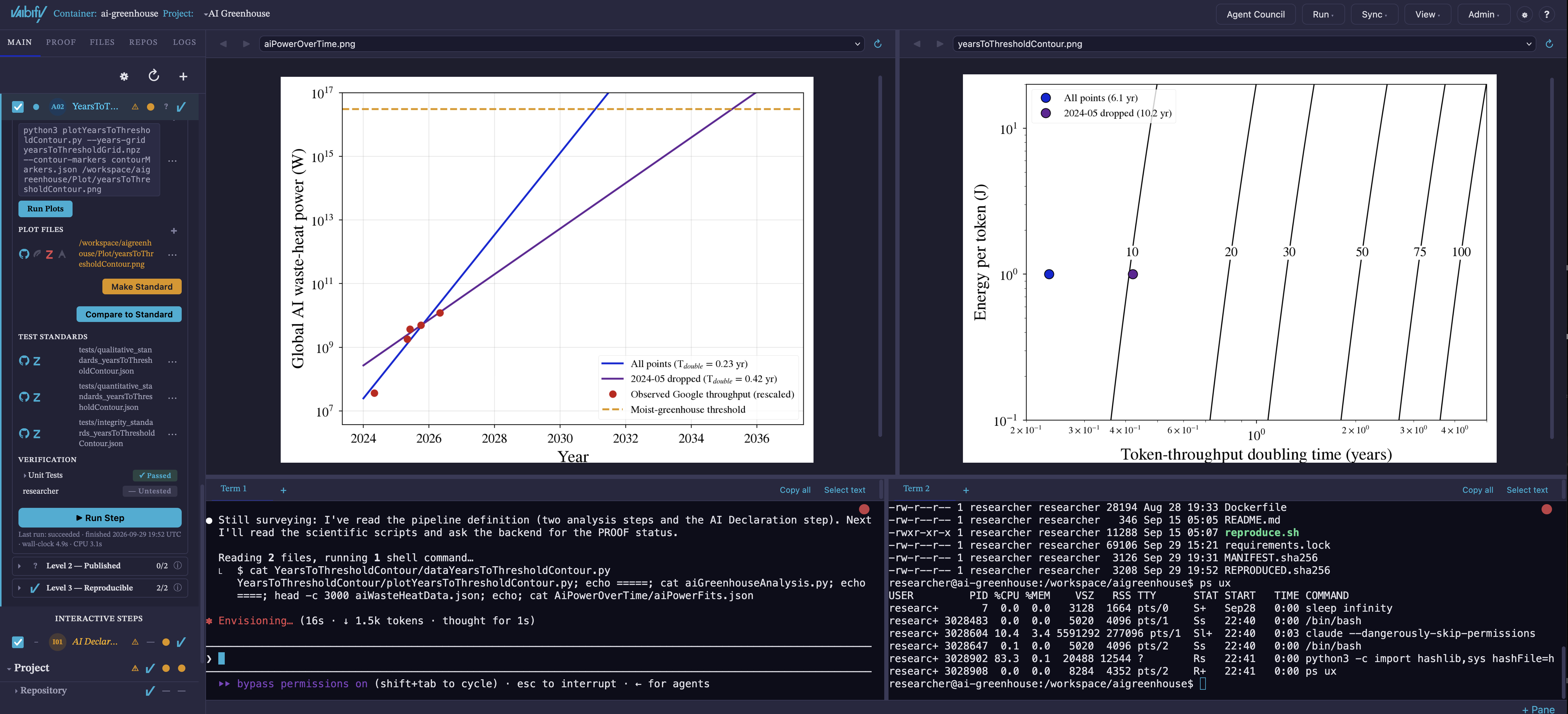 The vaibify dashboard